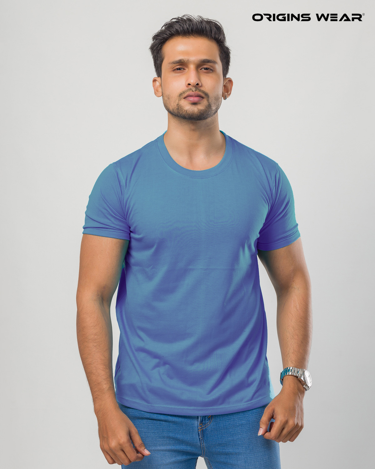 Ice Blue Cotton T-Shirt » Origins Wear | New Printed Tshirt Best Price ...