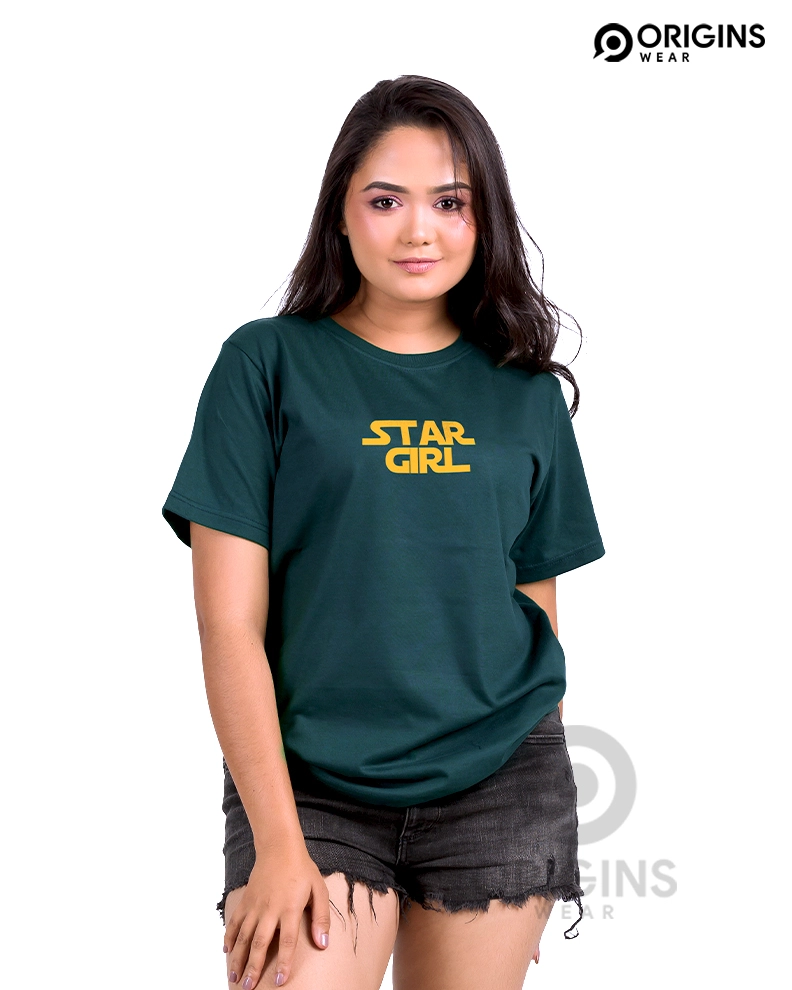 Star Girl Forest Green Premium Cotton T-Shirt