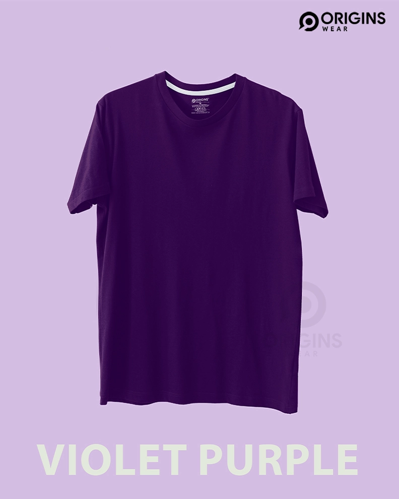 Violet Purple Color Cotton T-Shirt Unisex