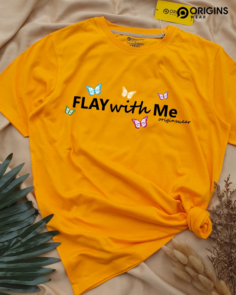 Flay with Me - Golden Yellow Color T-Shirt - XL