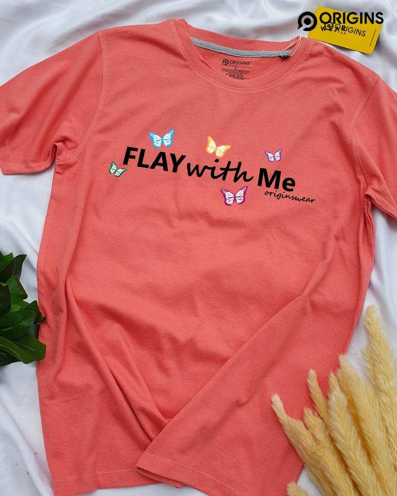 Flay with Me - Peach Color T-Shirt