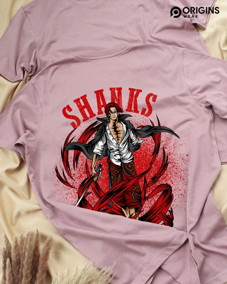 Shanks Anime Printed Baby Pink T-Shirt