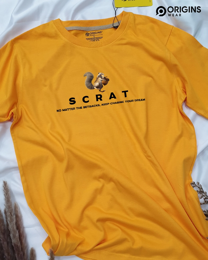 Scrat -Golden Yellow Cotton T-Shirt