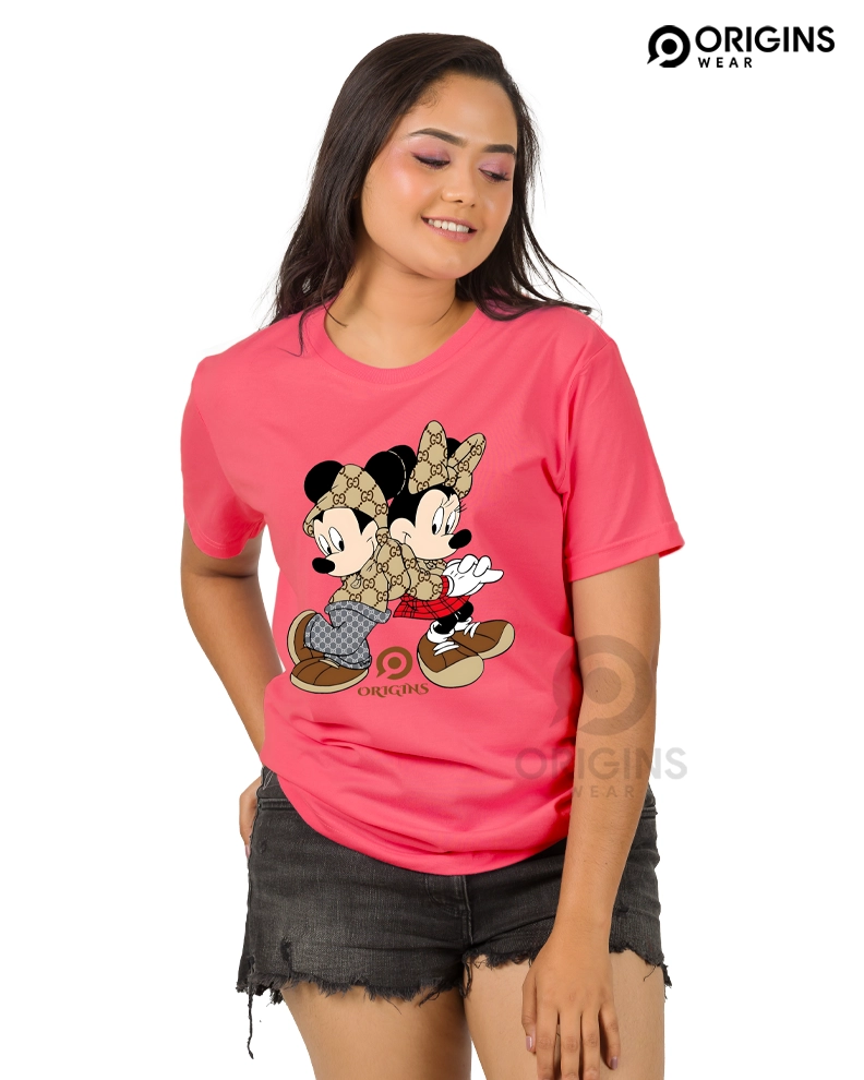 Mickey and Minnie - Peach - Cotton T-Shirt