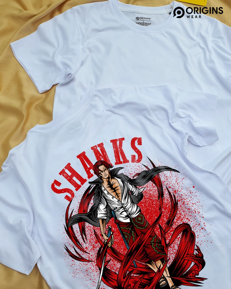 Shanks Anime Printed Pure White T-Shirt