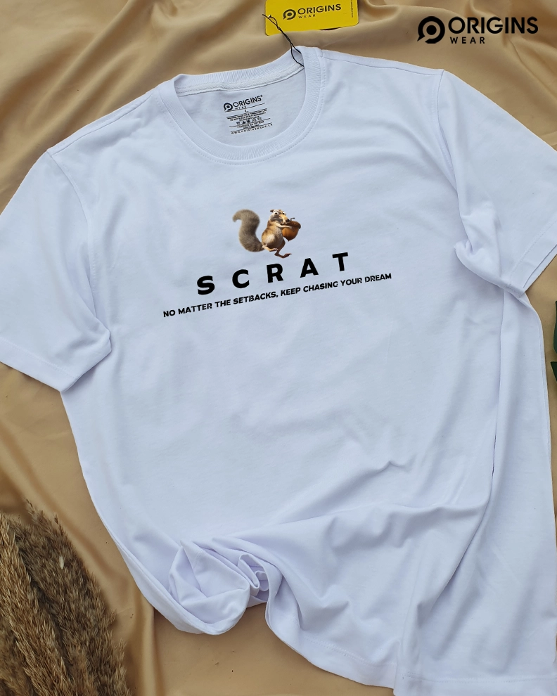 Scrat -Pure White Cotton T-Shirt