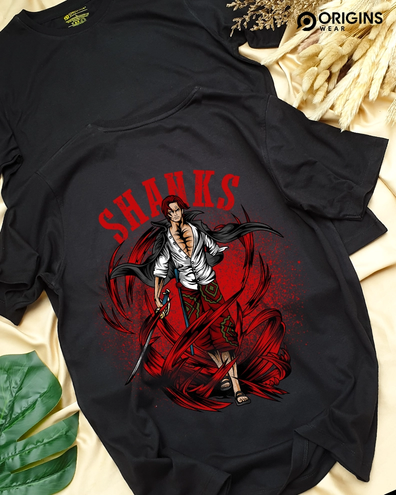 Shanks Anime Printed Raven Black T-Shirt - M