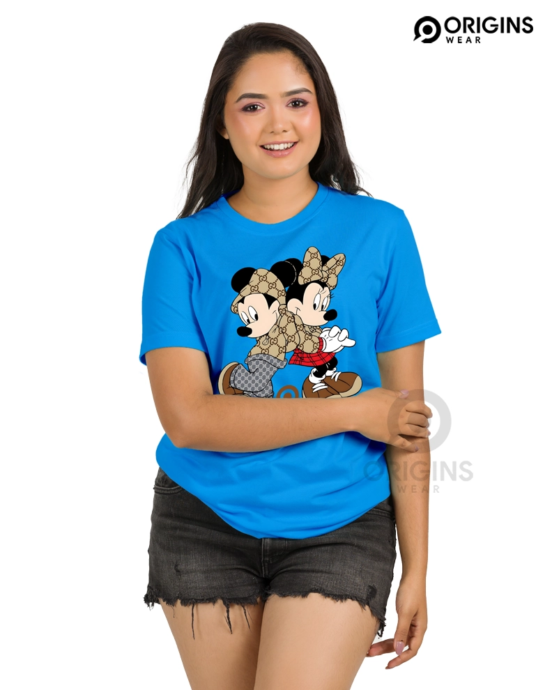 Mickey and Minnie - Ture Blue - Cotton T-Shirt