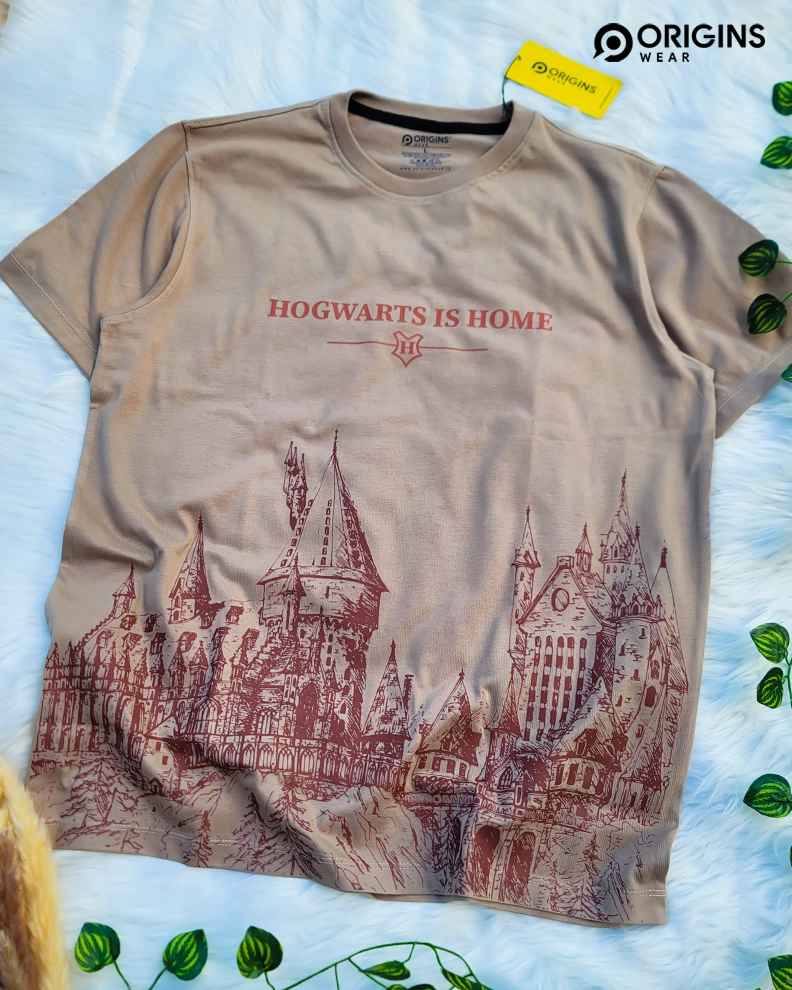 Hogwarts Home - Beige - Cotton T-Shirt