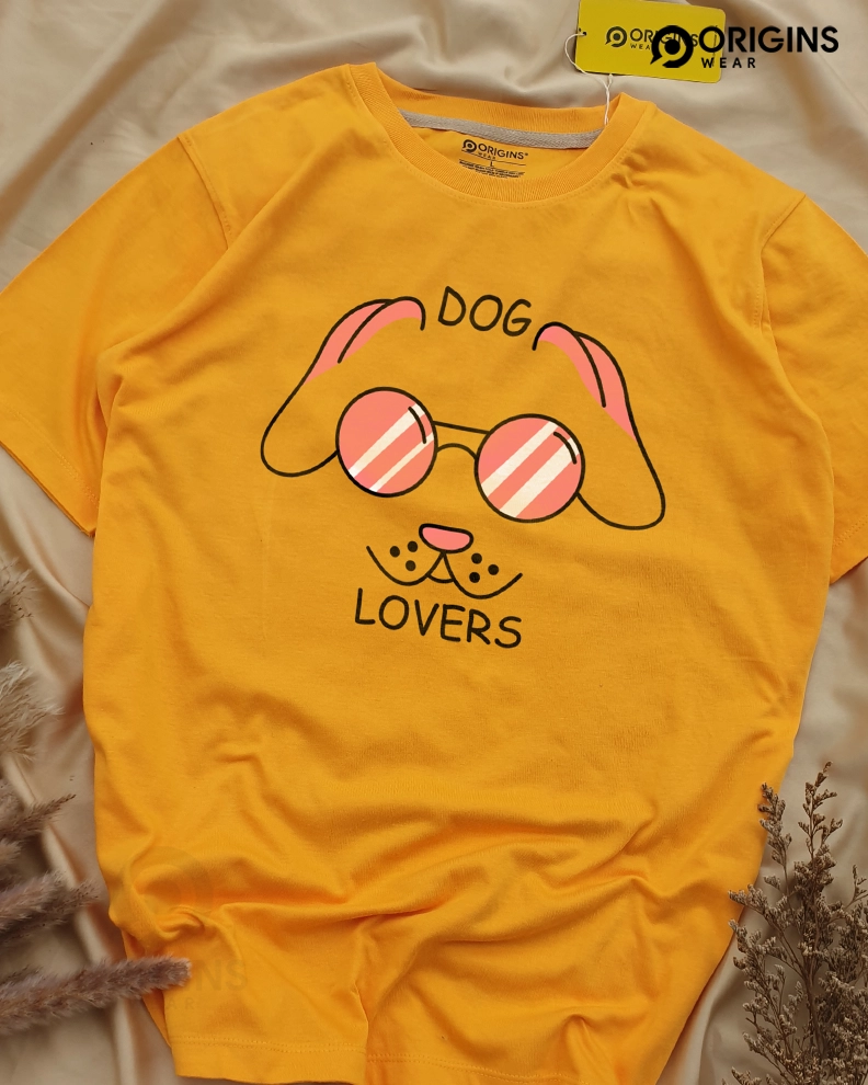 Dog Lovers! - Golden Yellow - Cotton T-Shirt