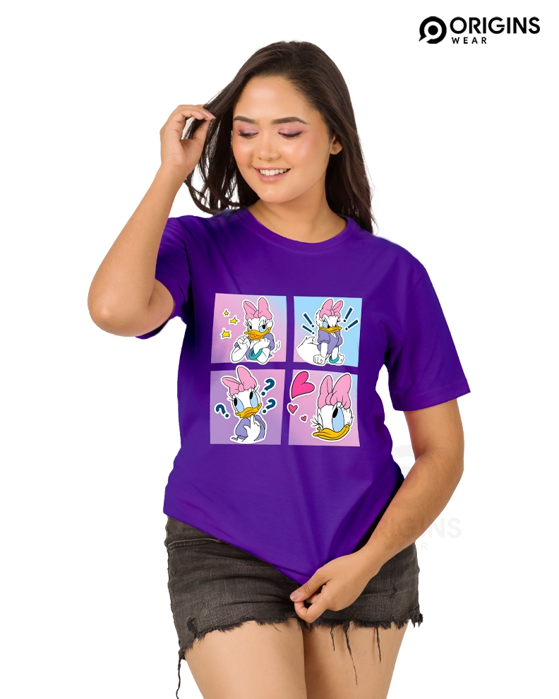 Daisy Duck - Voilet Purple - Cotton T-Shirt - L